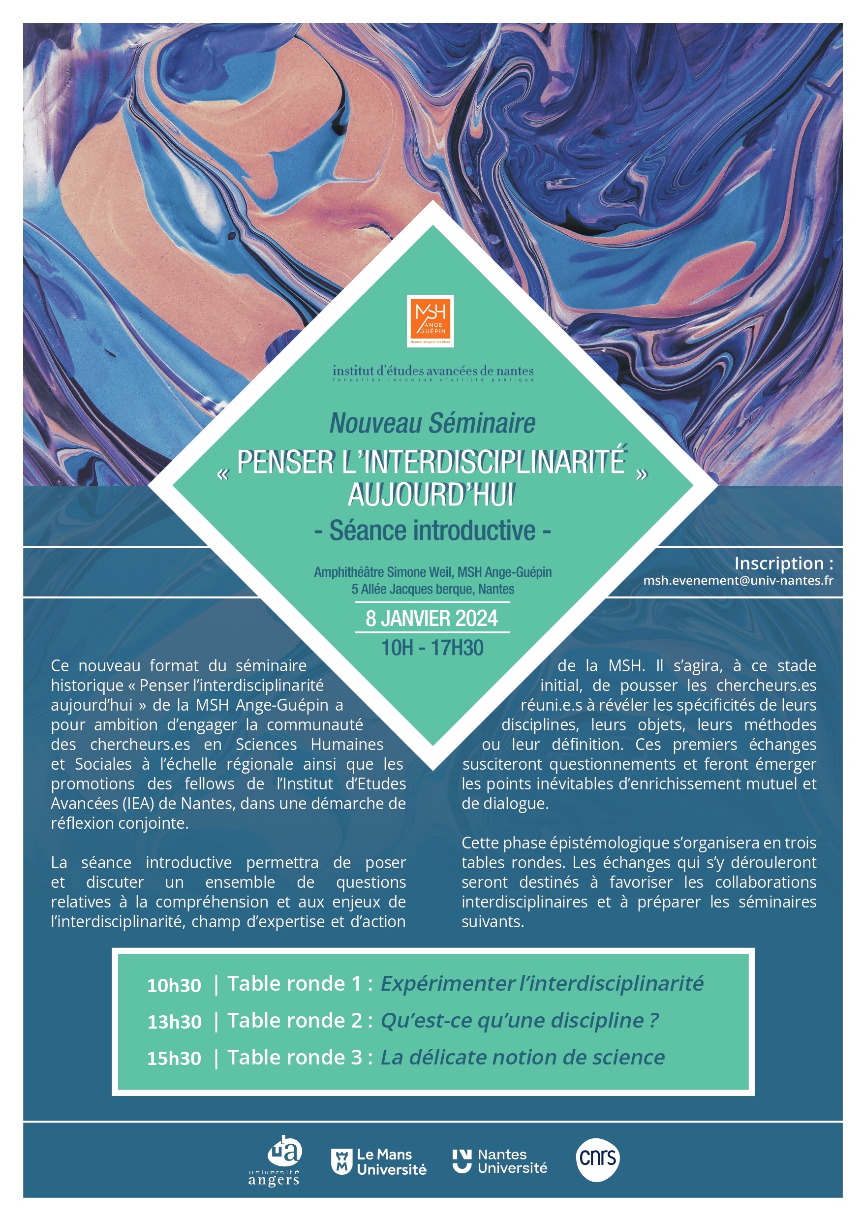 Affiche Penser Interdisciplinarité 080124